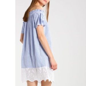 FRENCH CONNECTION Stripe Off Shoulder Dress XS